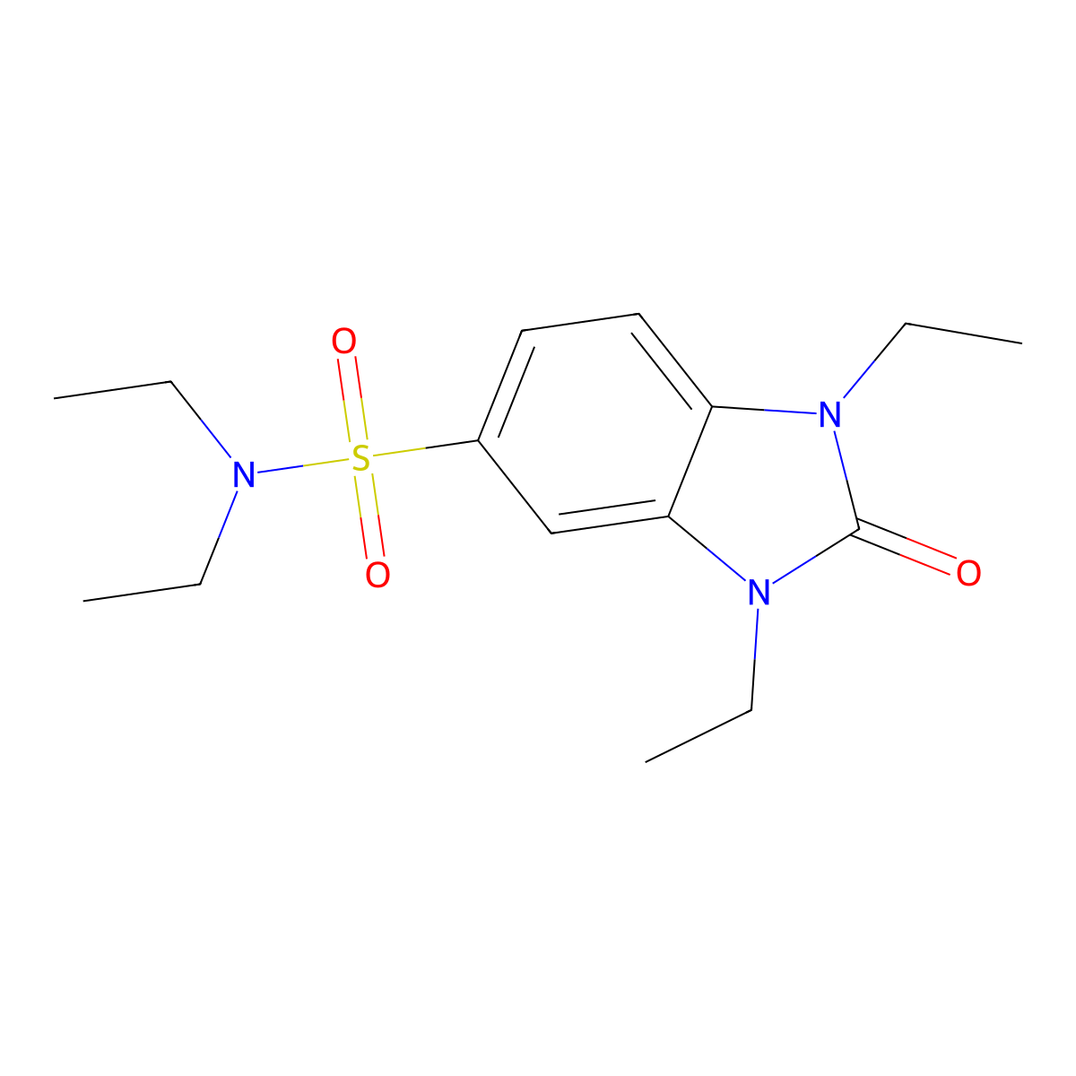 N,N,1,3-tetraethyl-2-oxobenzimidazole-5-sulfonamide molecular structure, CAS 696636-67-6