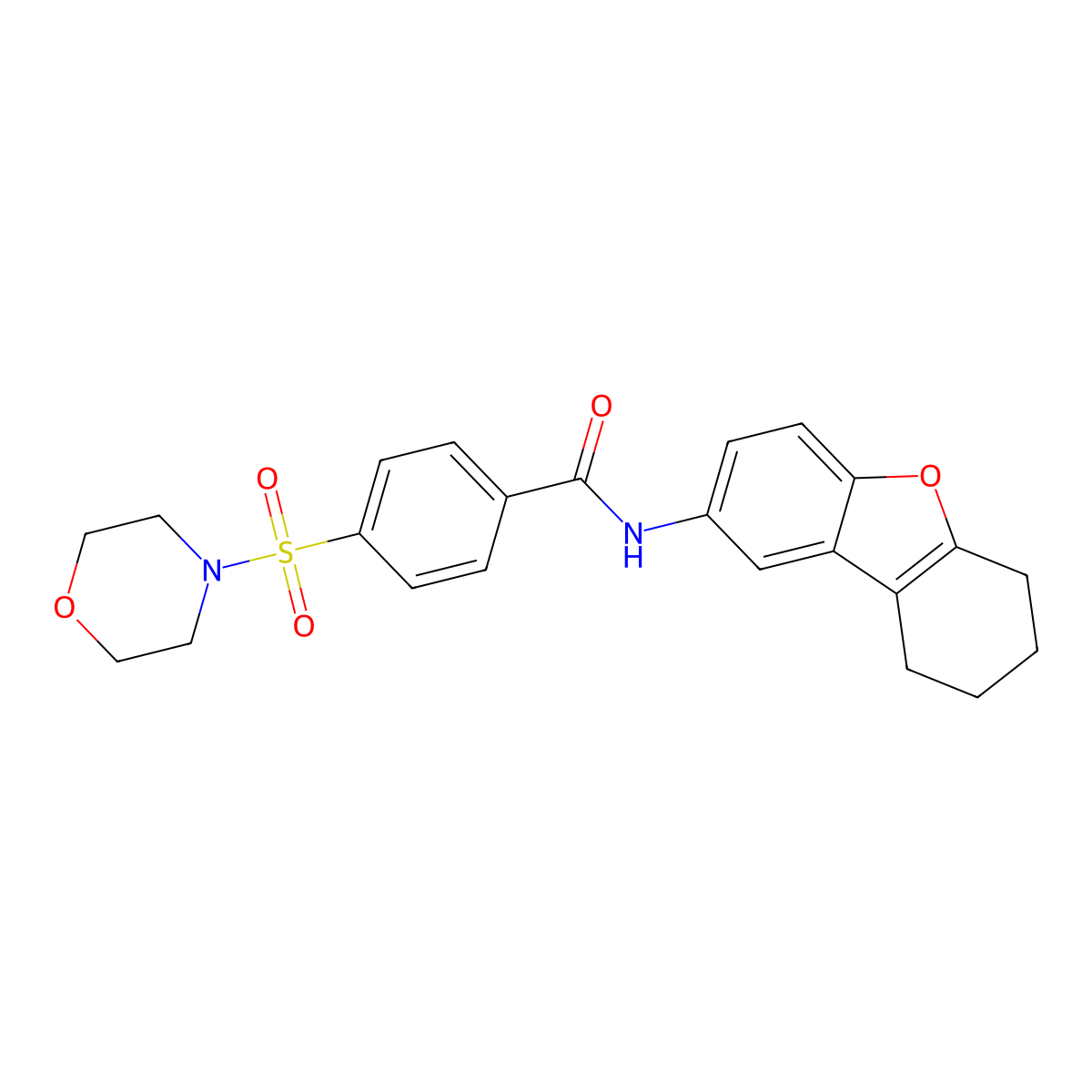 4-morpholin-4-ylsulfonyl-N-(6,7,8,9-tetrahydrodibenzofuran-2-yl)benzamide molecular structure, CAS 696636-72-3