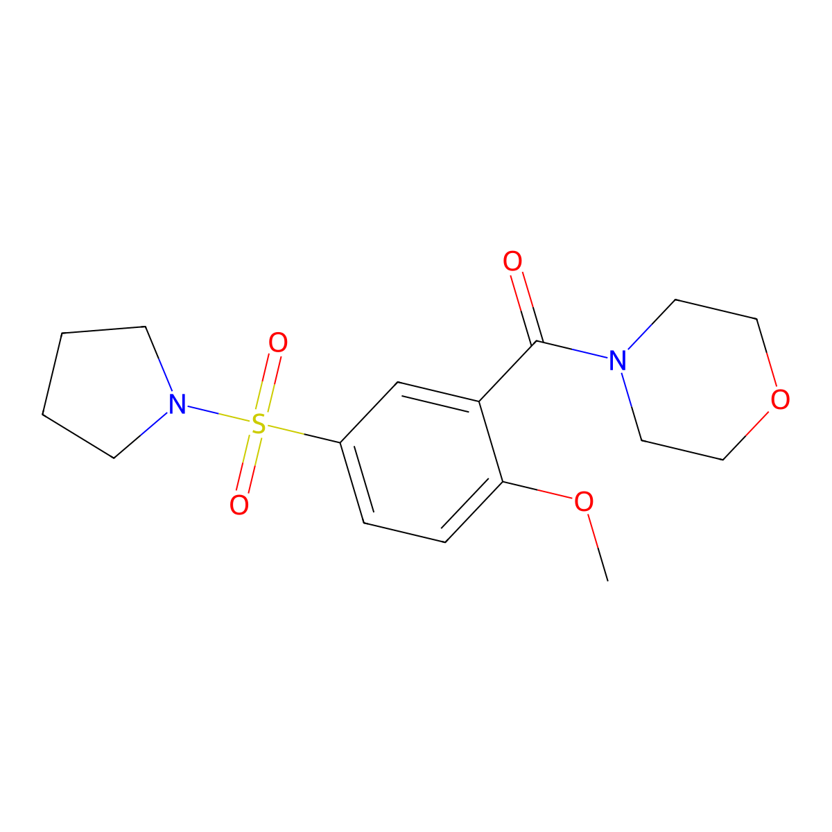 4-[2-Methoxy-5-(pyrrolidin-1-ylsulfonyl)benzoyl]morpholine molecular structure, CAS 696637-00-0