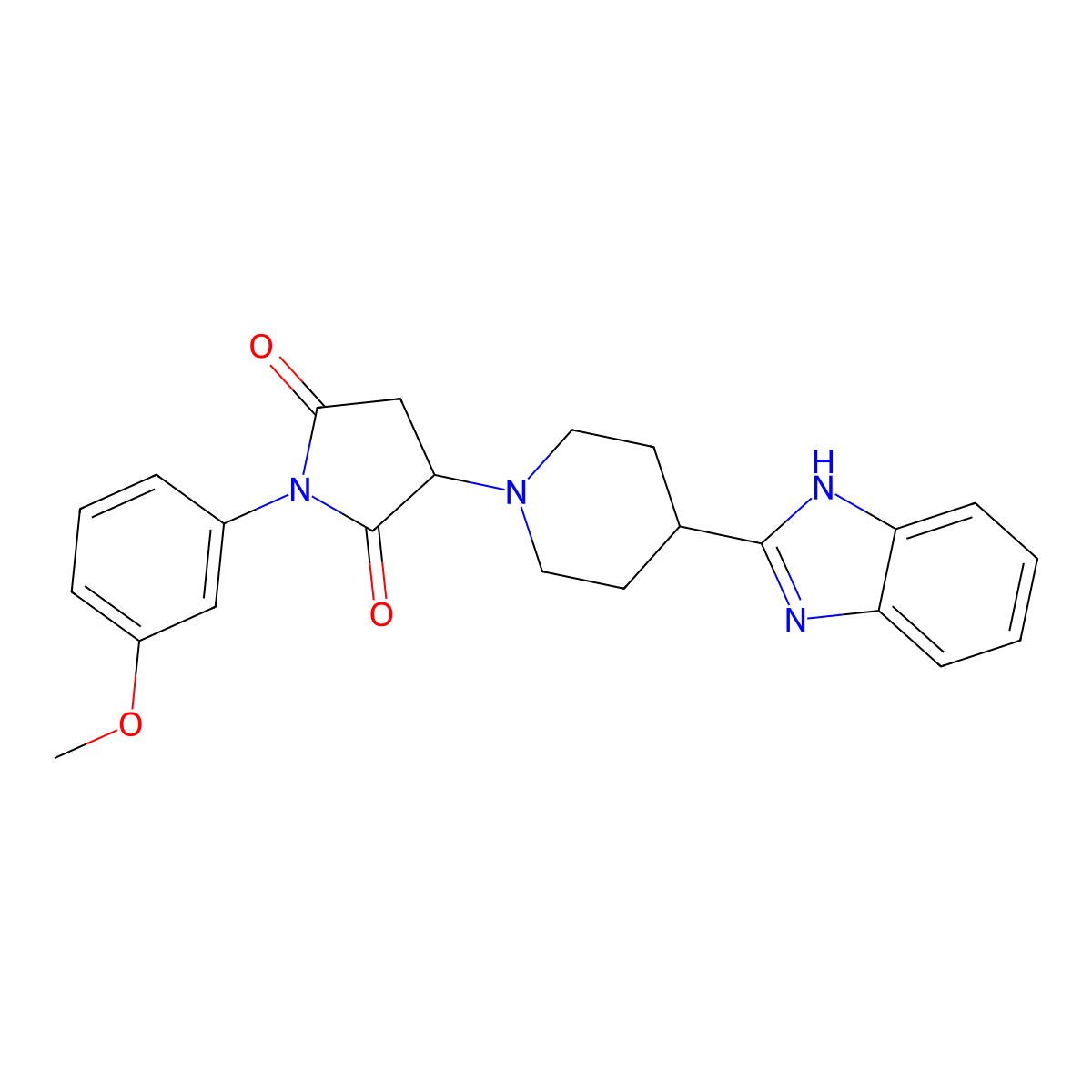 3-[4-(1H-benzimidazol-2-yl)piperidin-1-yl]-1-(3-methoxyphenyl)pyrrolidine-2,5-dione molecular structure, CAS 696637-06-6