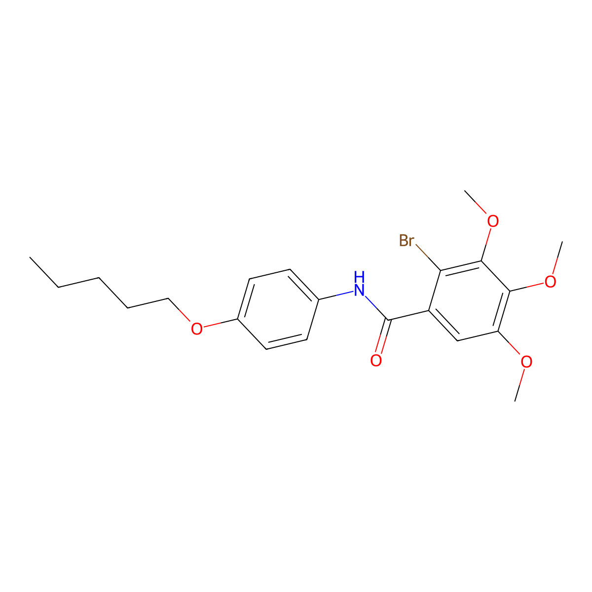 2-bromo-3,4,5-trimethoxy-N-[4-(pentyloxy)phenyl]benzamide molecular structure, CAS 696637-49-7