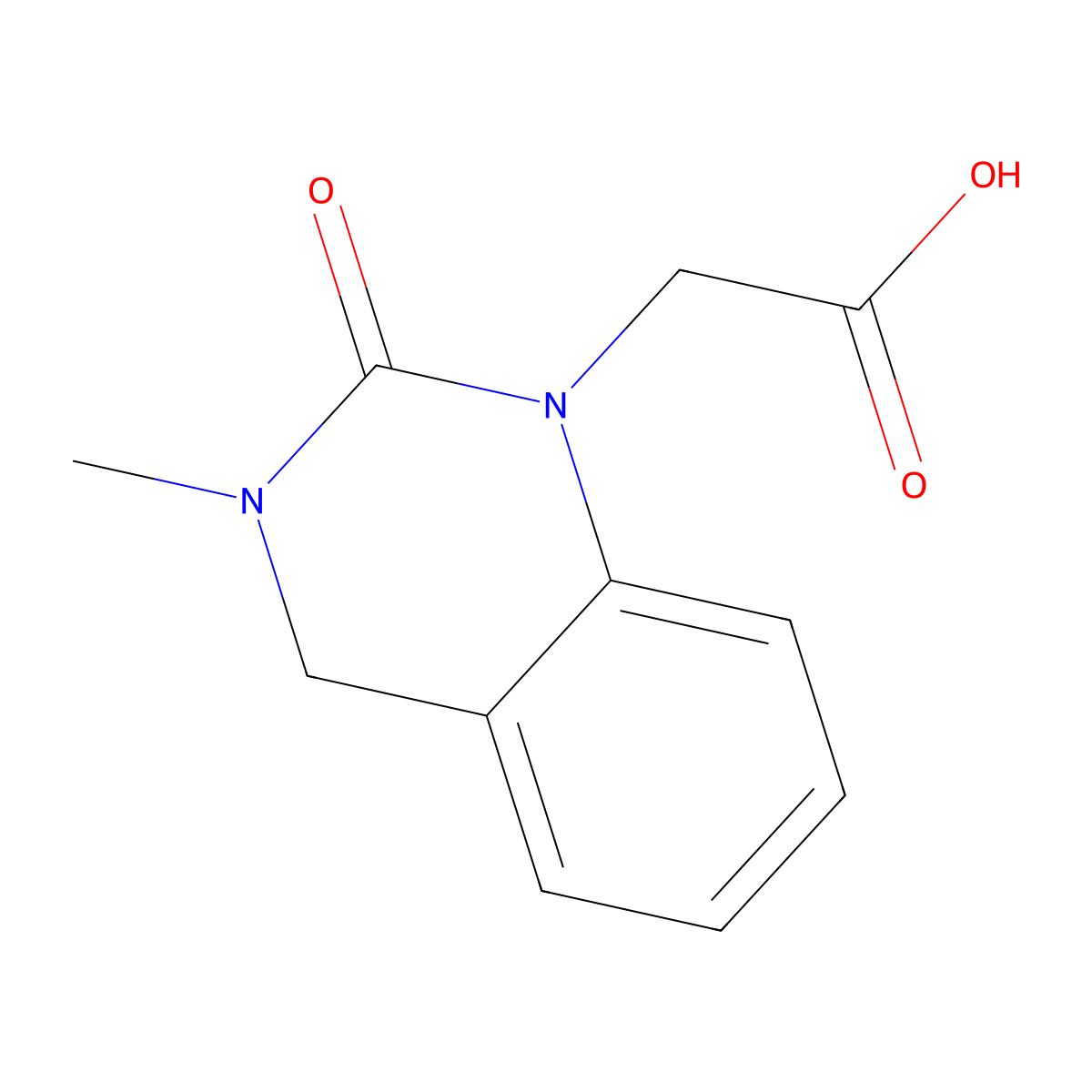 (3-methyl-2-oxo-3,4-dihydroquinazolin-1(2H)-yl)acetic acid molecular structure, CAS 696637-93-1