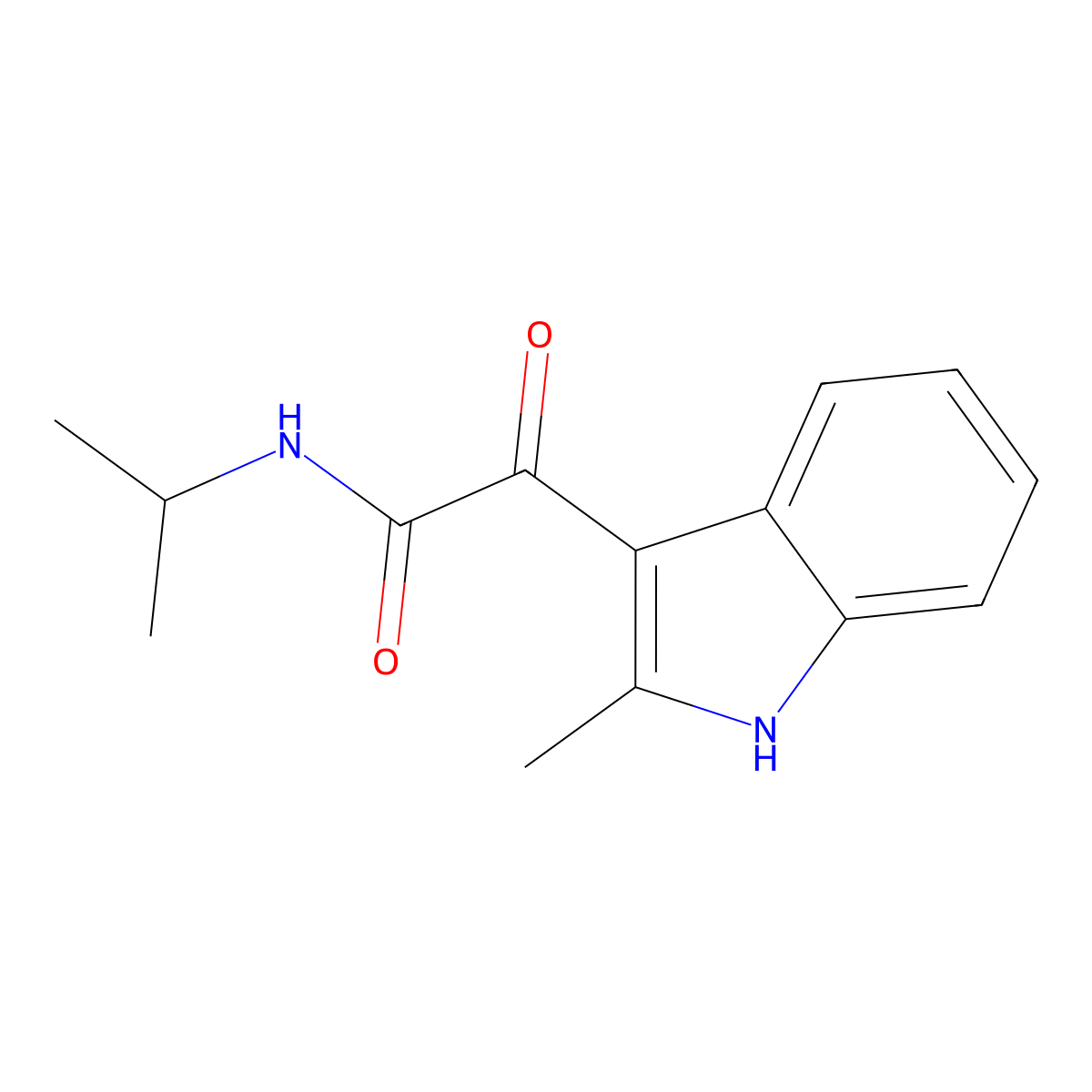 2-(2-methyl-1H-indol-3-yl)-2-oxo-N-(propan-2-yl)acetamide molecular structure, CAS 696638-30-9