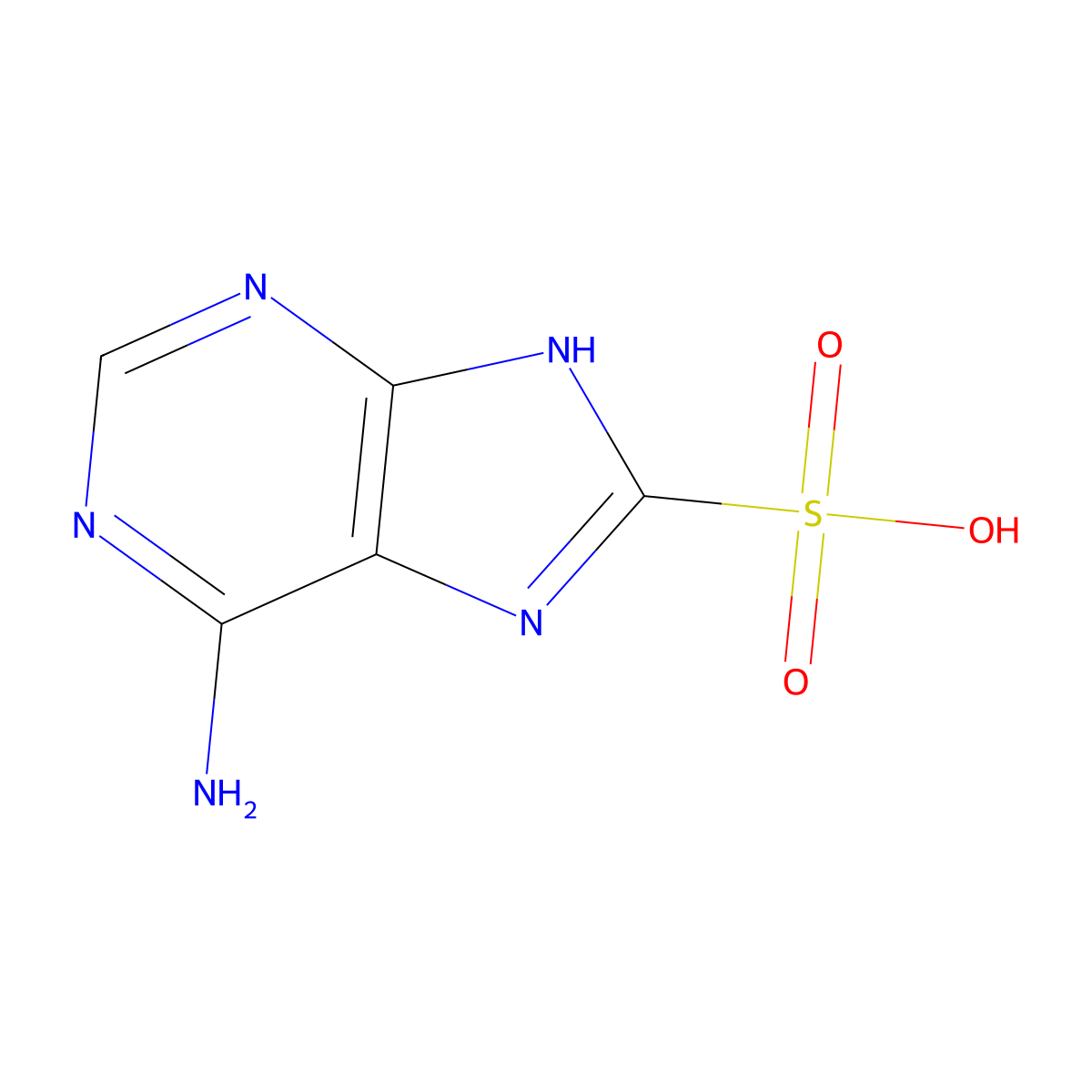 6-Amino-9H-purine-8-sulfonic acid molecular structure, CAS 696638-47-8