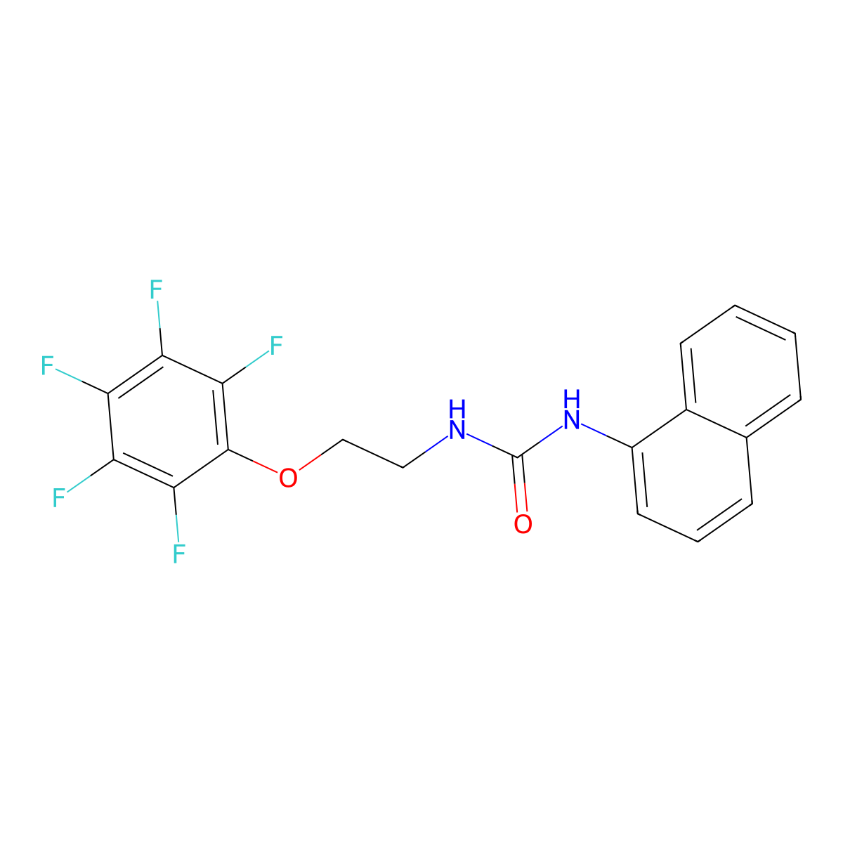 N-1-Naphthalenyl-N'-(2-(2,3,4,5,6-pentafluorophenoxy)ethyl)urea molecular structure, CAS 696638-48-9