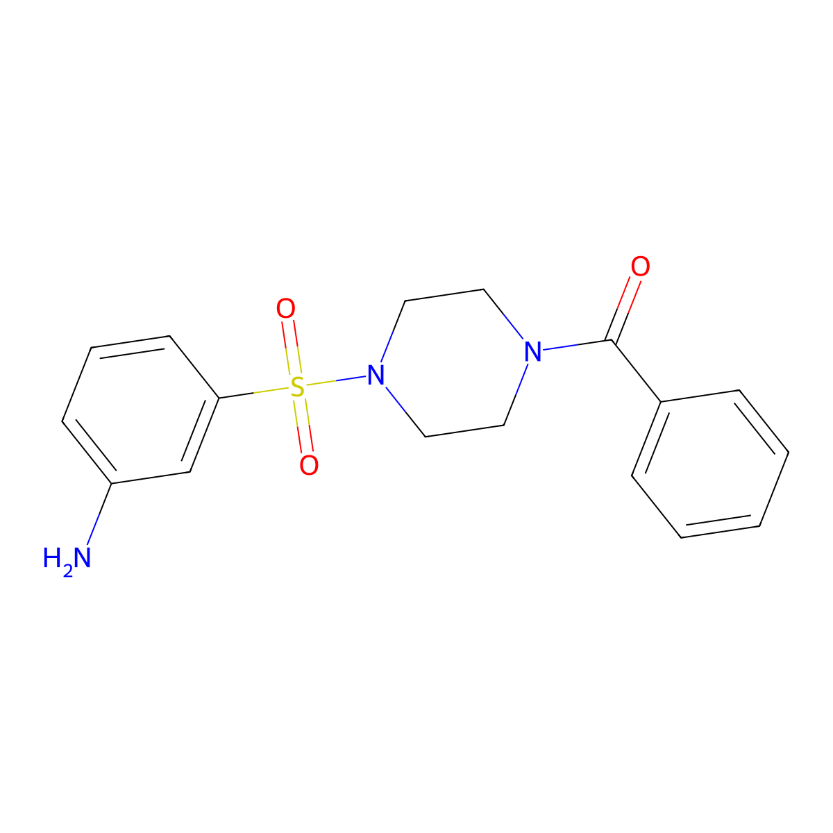{3-[(4-Benzoylpiperazin-1-yl)sulfonyl]phenyl}amine molecular structure, CAS 696638-49-0