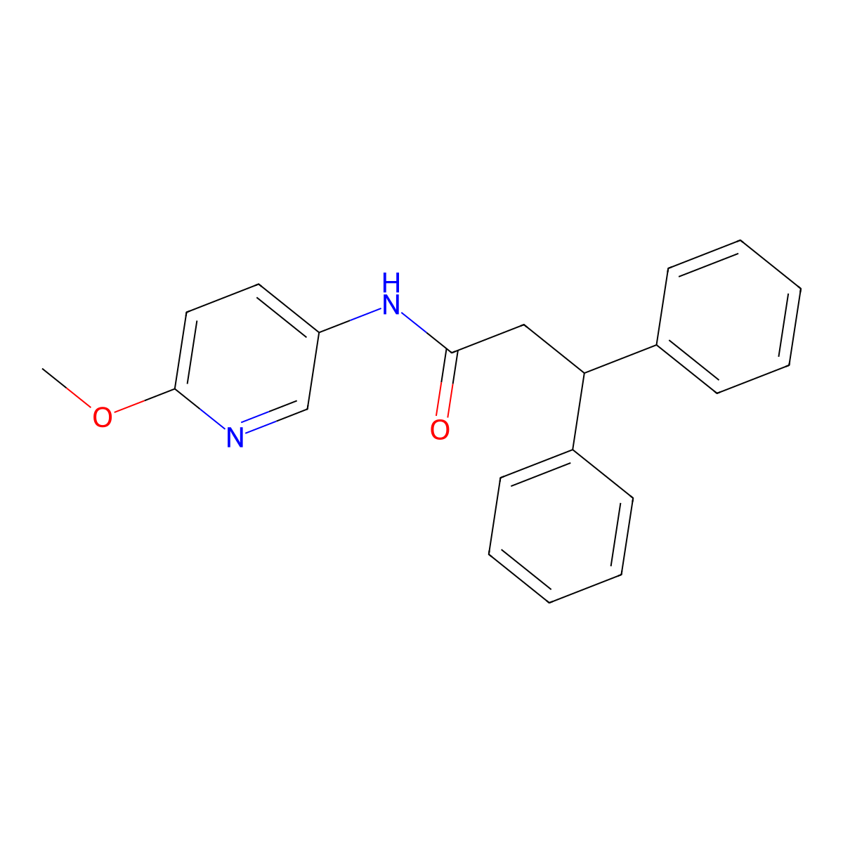N-(6-methoxypyridin-3-yl)-3,3-diphenylpropanamide molecular structure, CAS 696638-53-6