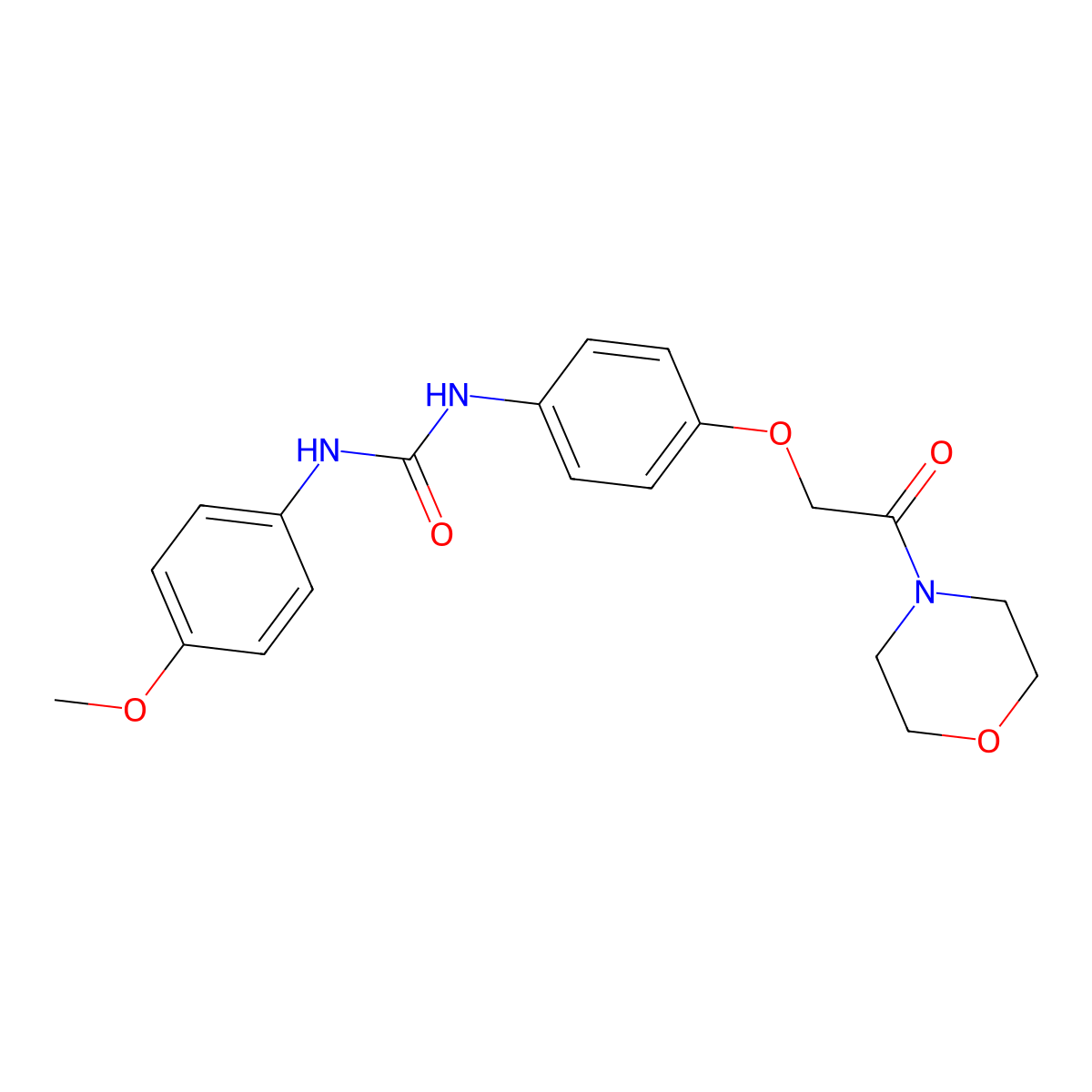 1-(4-Methoxyphenyl)-3-[4-(2-morpholin-4-yl-2-oxoethoxy)phenyl]urea molecular structure, CAS 696638-80-9