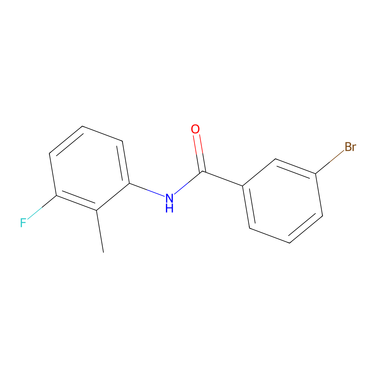 3-bromo-N-(3-fluoro-2-methylphenyl)benzamide molecular structure, CAS 696638-85-4
