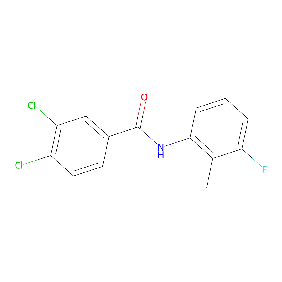 3,4-dichloro-N-(3-fluoro-2-methylphenyl)benzamide molecular structure, CAS 696638-89-8