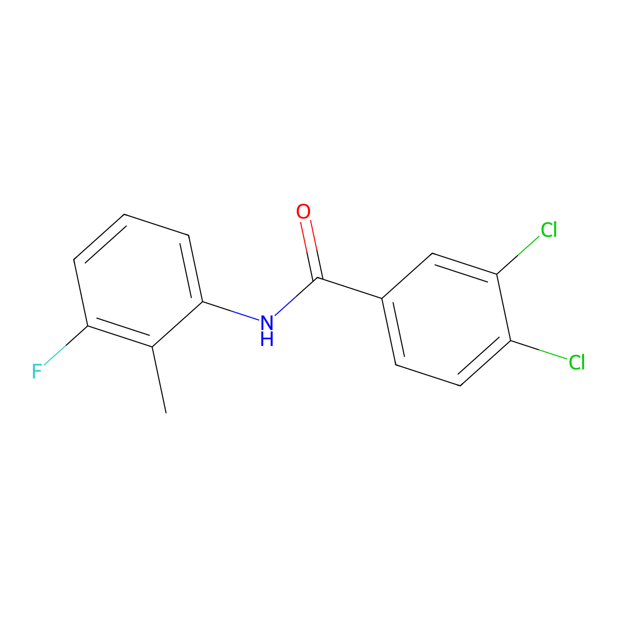 3,4-dichloro-N-(3-fluoro-2-methylphenyl)benzamide molecular structure, CAS 696638-89-8