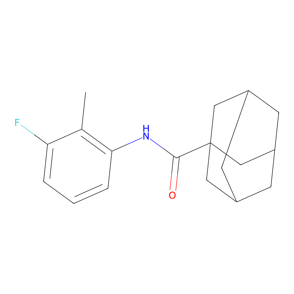 N-(3-fluoro-2-methylphenyl)adamantane-1-carboxamide molecular structure, CAS 696638-94-5