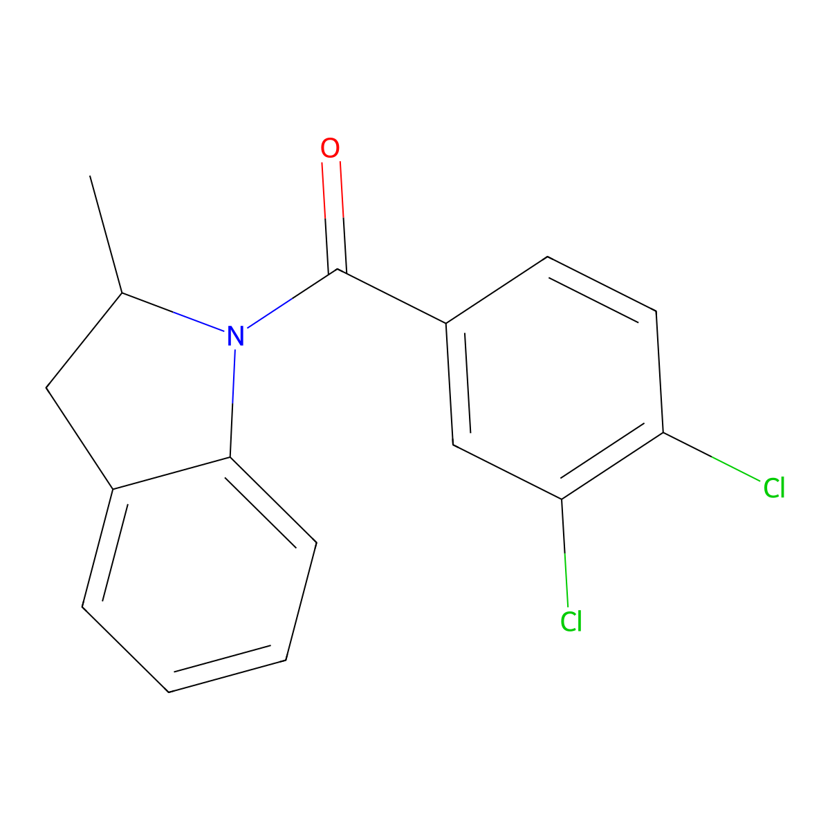 1-(3,4-Dichlorobenzoyl)-2-methylindoline molecular structure, CAS 696639-08-4