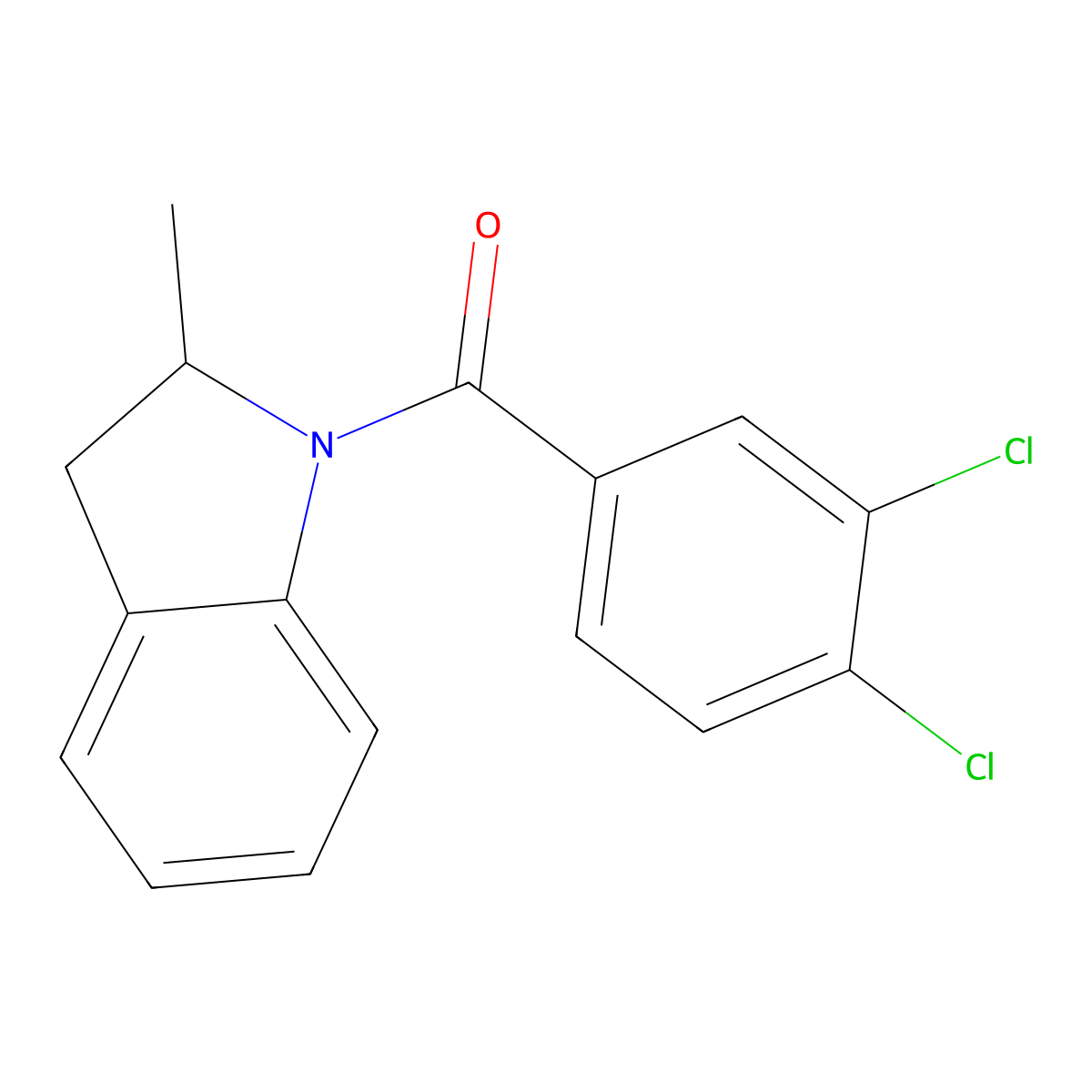 1-(3,4-Dichlorobenzoyl)-2-methylindoline molecular structure, CAS 696639-08-4