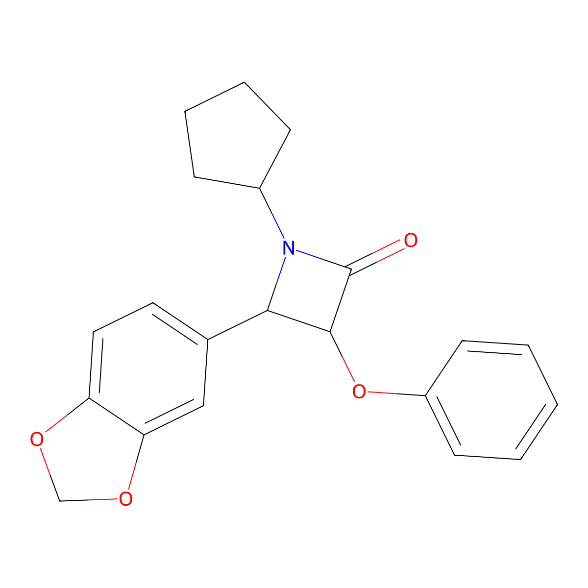 4-(1,3-Benzodioxol-5-yl)-1-cyclopentyl-3-phenoxyazetidin-2-one molecular structure, CAS 696639-58-4