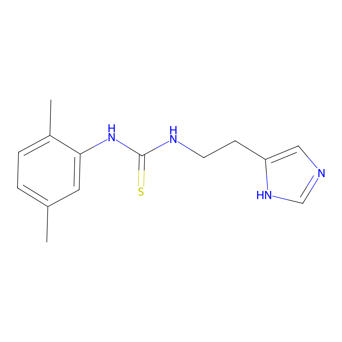 Thiourea, N-(2,5-dimethylphenyl)-N'-[2-(1H-imidazol-5-yl)ethyl]- molecular structure, CAS 696640-08-1