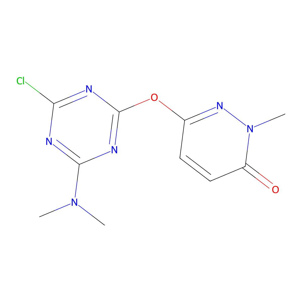 6-[[4-Chloro-6-(dimethylamino)-1,3,5-triazin-2-yl]oxy]-2-methylpyridazin-3-one molecular structure, CAS 696640-52-5