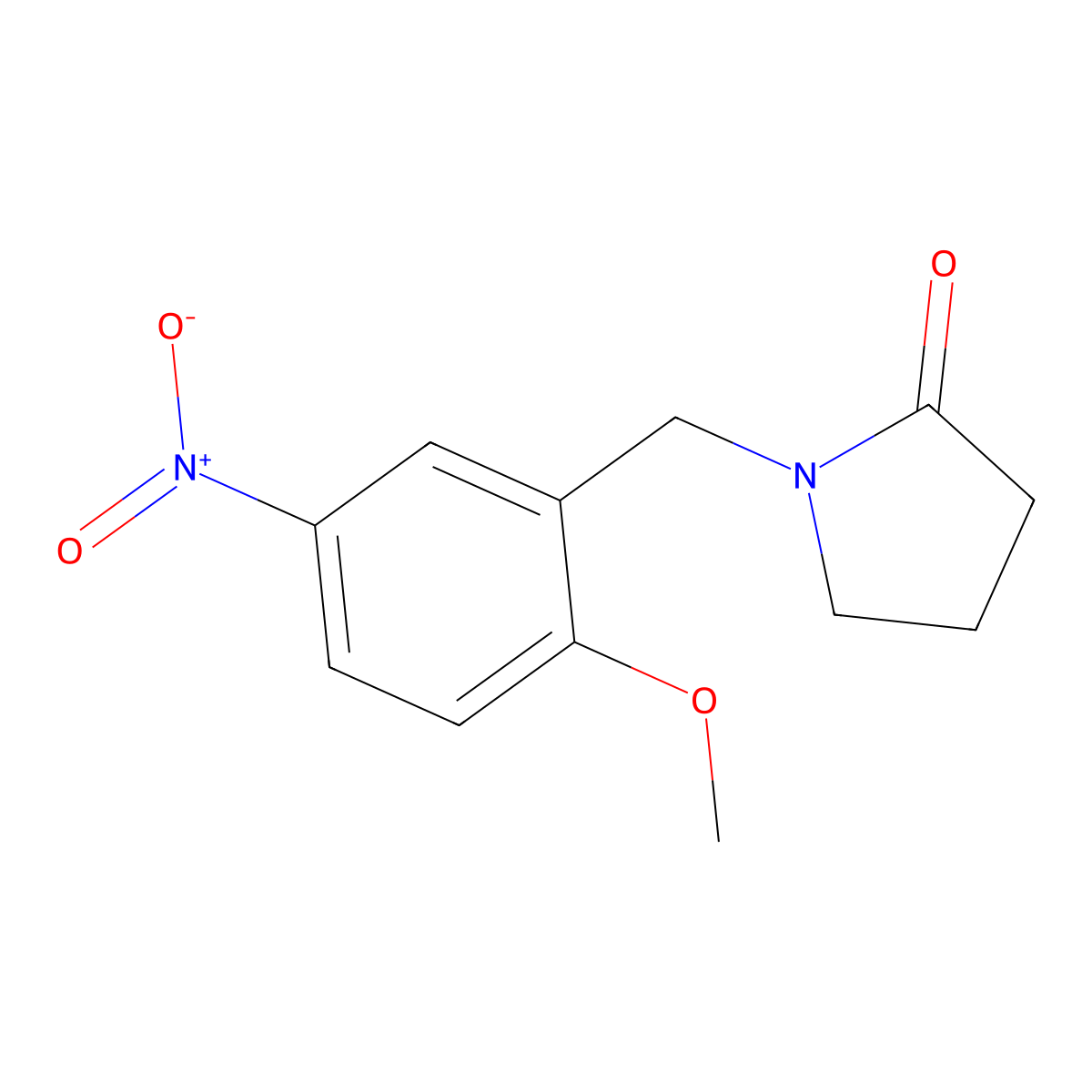 1-(2-Methoxy-5-nitrobenzyl)pyrrolidin-2-one hydrochloride molecular structure, CAS 696640-58-1