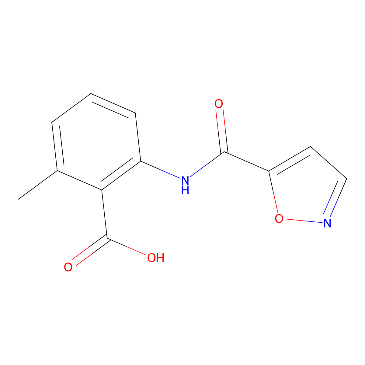 2-(Isoxazole-5-carboxamido)-6-methylbenzoic acid molecular structure, CAS 696642-44-1