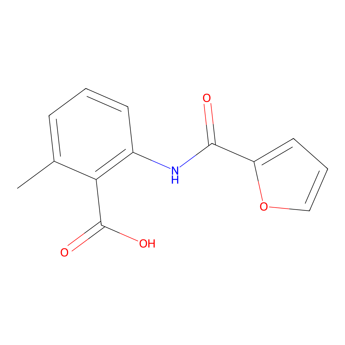 2-(Furan-2-carboxamido)-6-methylbenzoic acid molecular structure, CAS 696642-59-8