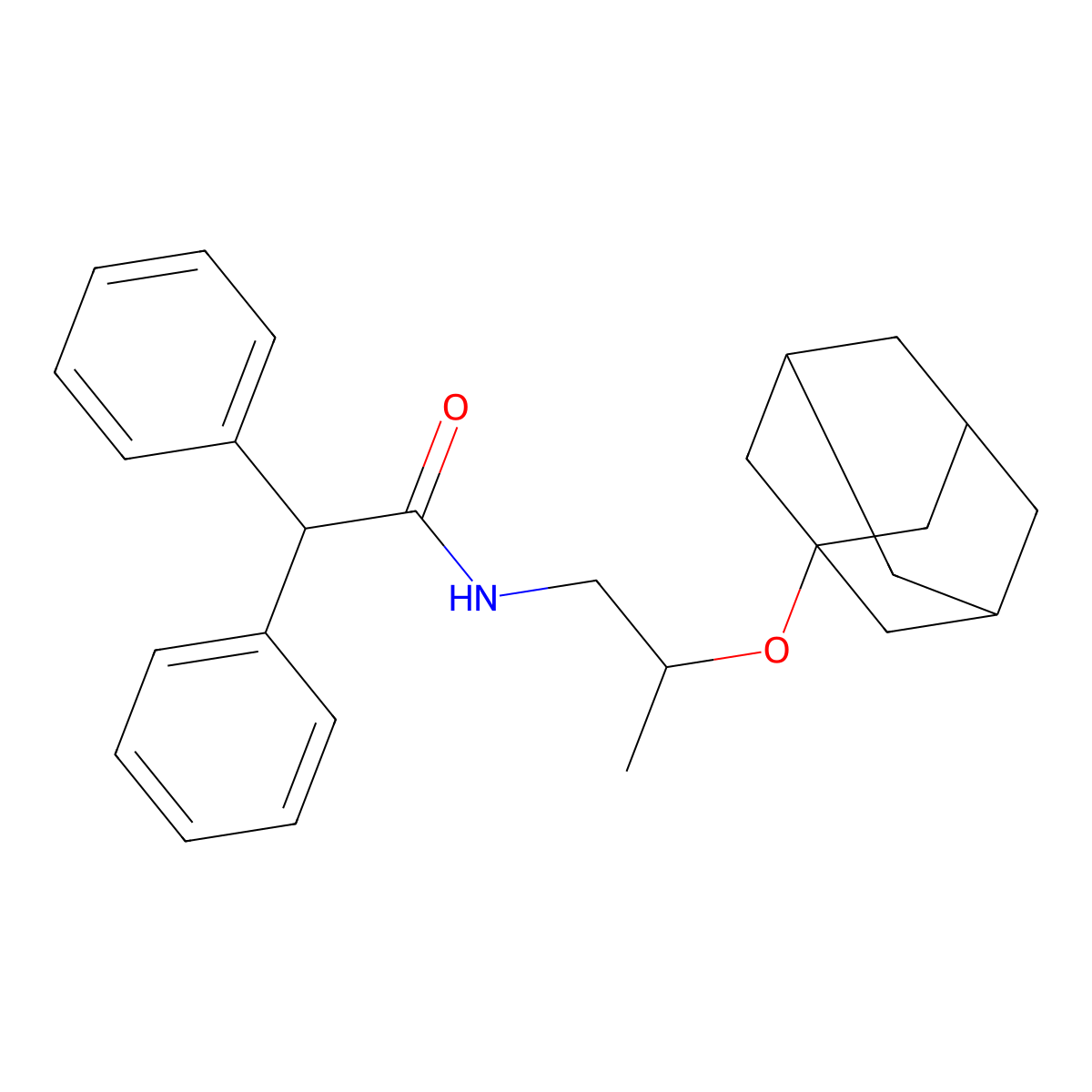 N-[2-(1-adamantyloxy)propyl]-2,2-diphenylacetamide molecular structure, CAS 696643-56-8