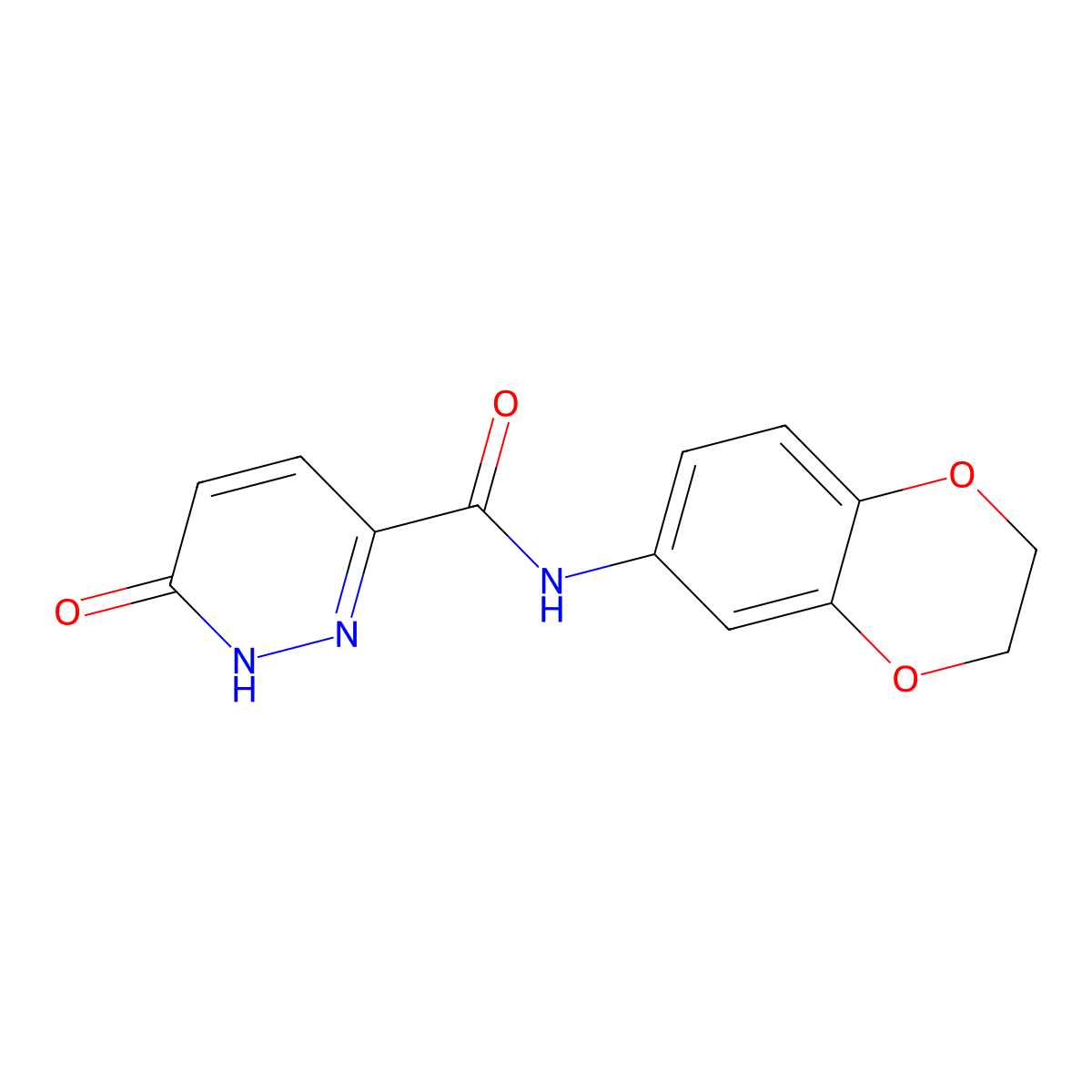 N-(2,3-dihydro-1,4-benzodioxin-6-yl)-6-oxo-1,6-dihydropyridazine-3-carboxamide molecular structure, CAS 696643-87-5