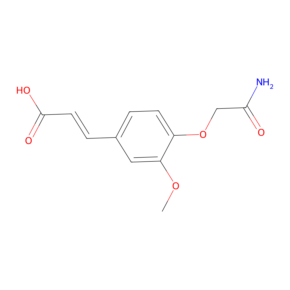 (2E)-3-[4-(2-amino-2-oxoethoxy)-3-methoxyphenyl]acrylic acid molecular structure, CAS 696645-32-6