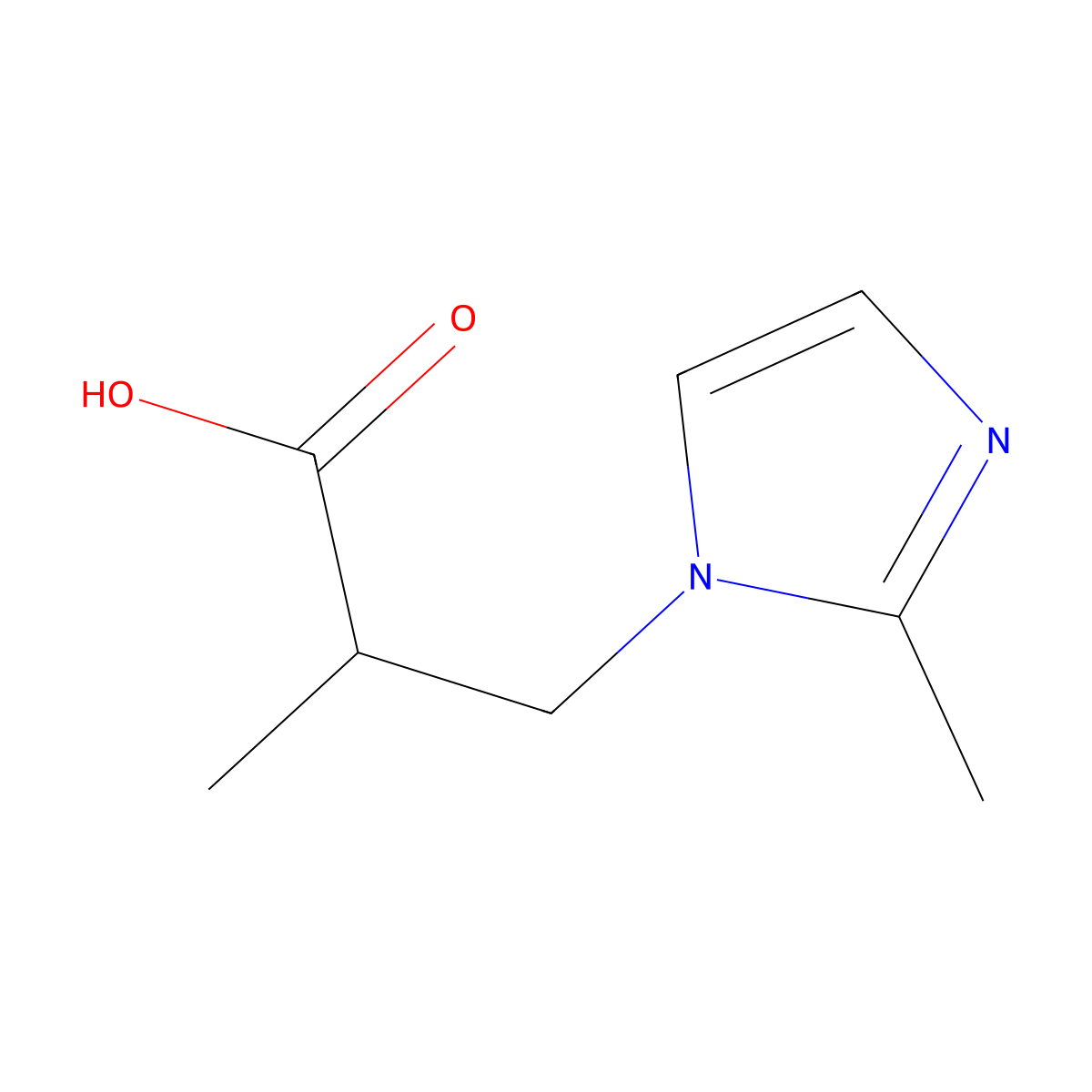 2-Methyl-3-(2-methyl-imidazol-1-yl)-propionic acid molecular structure, CAS 696646-15-8