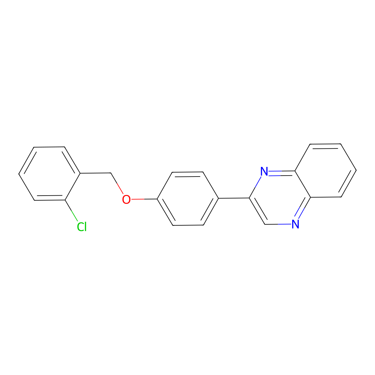2-[4-[(2-Chlorophenyl)methoxy]phenyl]quinoxaline molecular structure, CAS 696646-23-8
