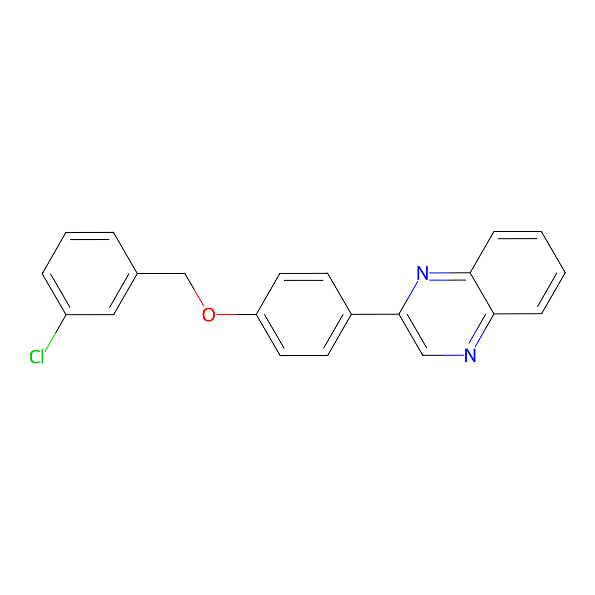 2-[4-[(3-Chlorophenyl)methoxy]phenyl]quinoxaline molecular structure, CAS 696646-28-3
