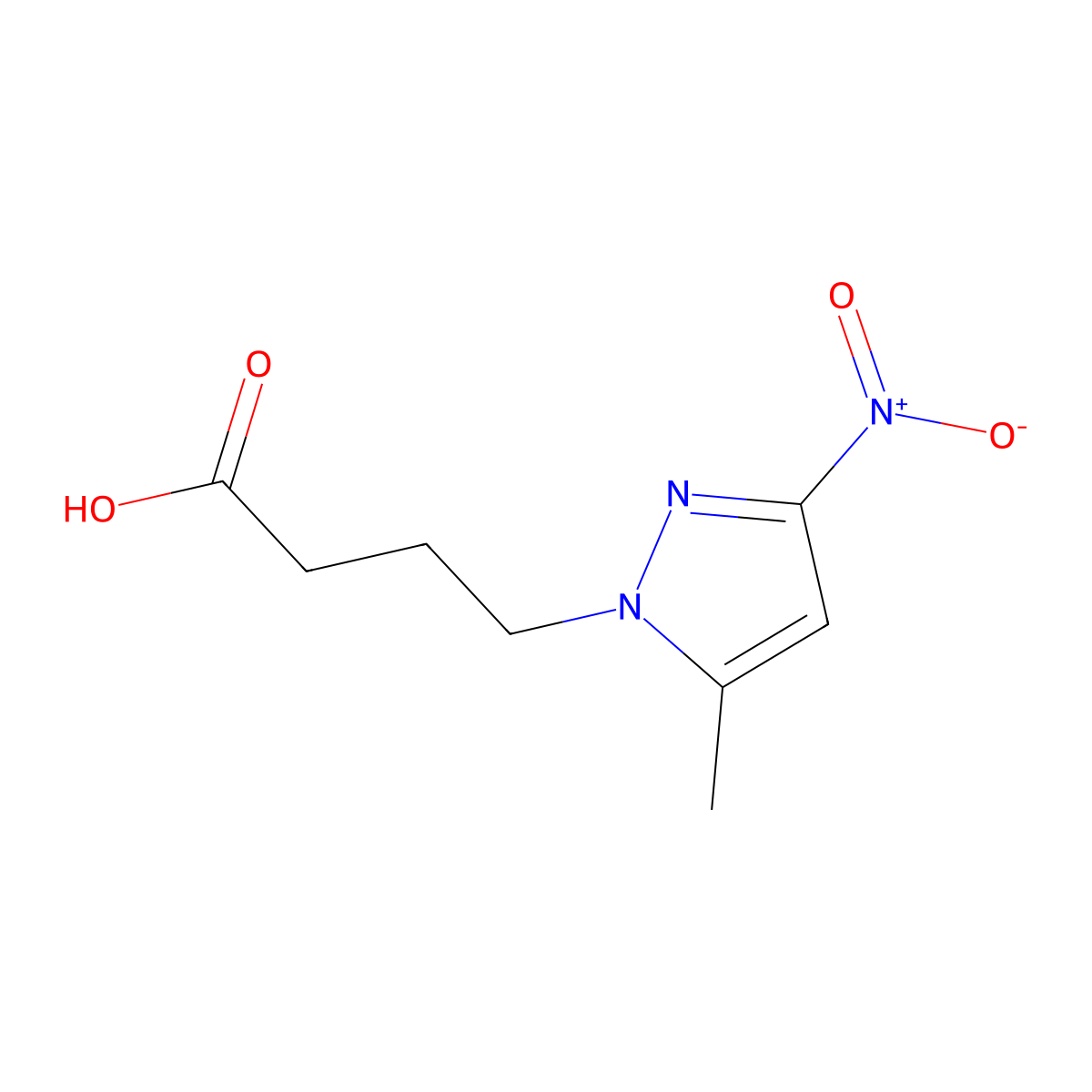 4-(5-methyl-3-nitro-1H-pyrazol-1-yl)butanoic acid molecular structure, CAS 696646-55-6