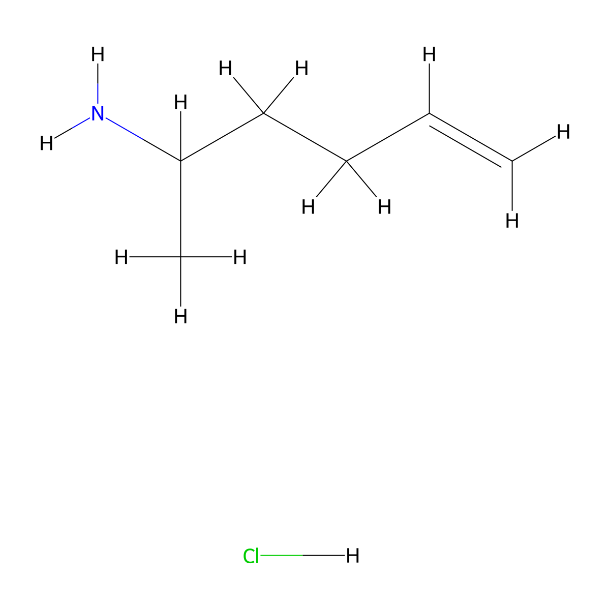 Hex-5-en-2-amine hydrochloride molecular structure, CAS 696647-52-6