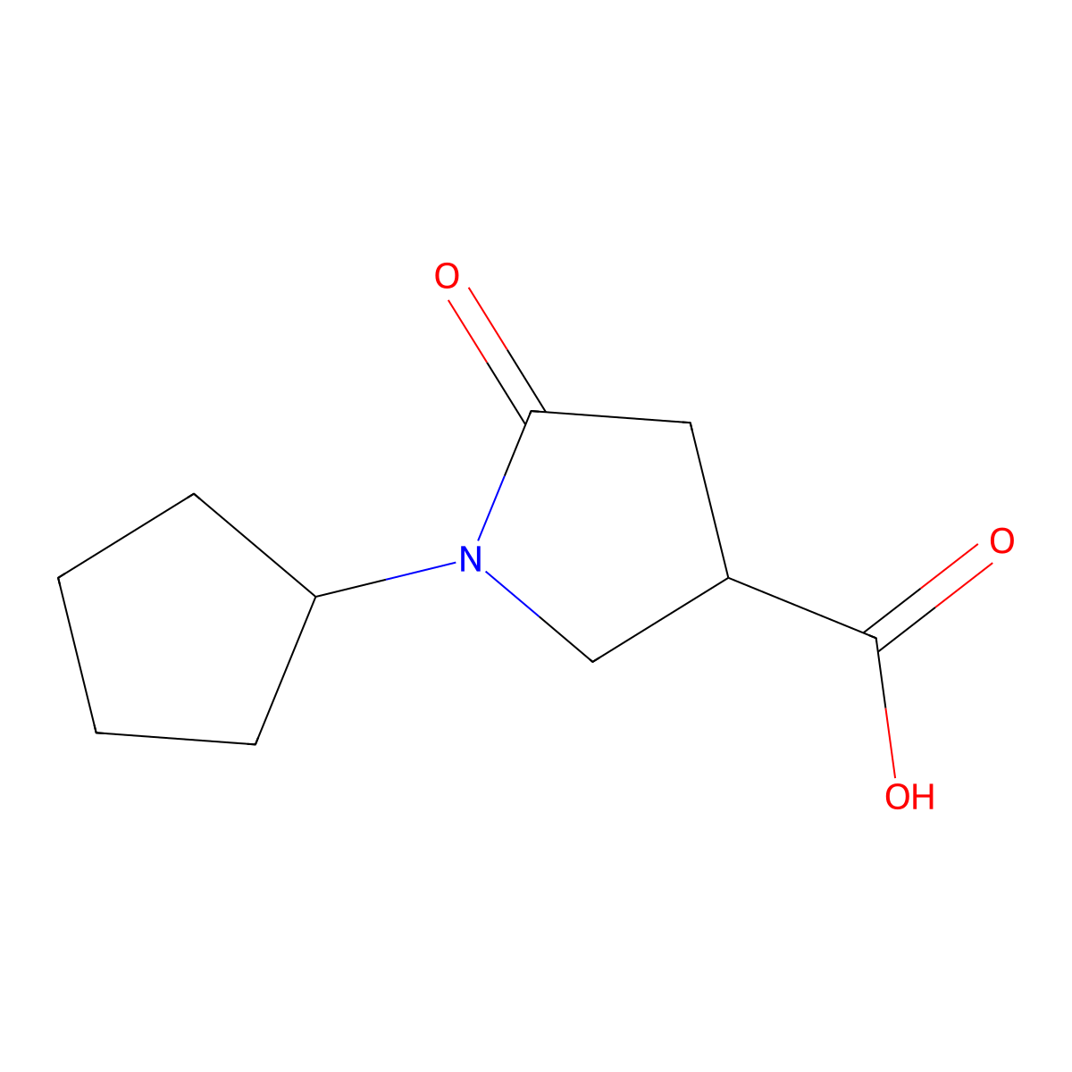 1-Cyclopentyl-5-oxopyrrolidine-3-carboxylic acid molecular structure, CAS 696647-78-6