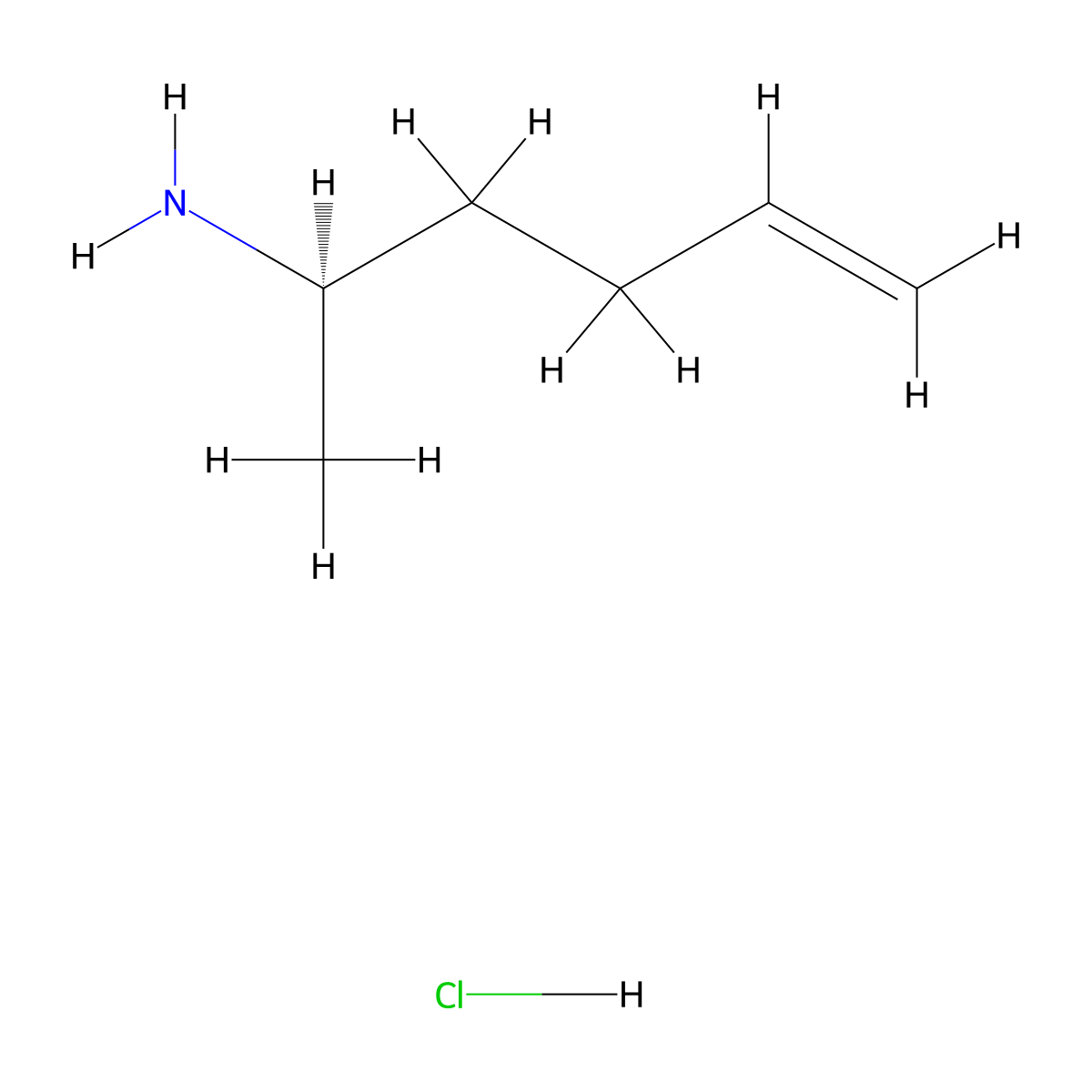 (2R)-hex-5-en-2-amine hydrochloride molecular structure, CAS 696647-79-7