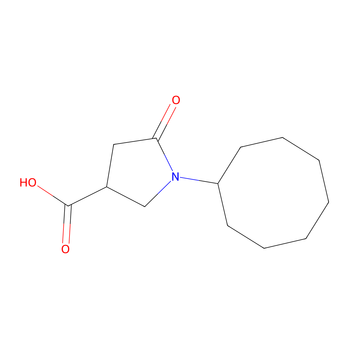 1-Cyclooctyl-5-oxopyrrolidine-3-carboxylic acid molecular structure, CAS 696647-85-5