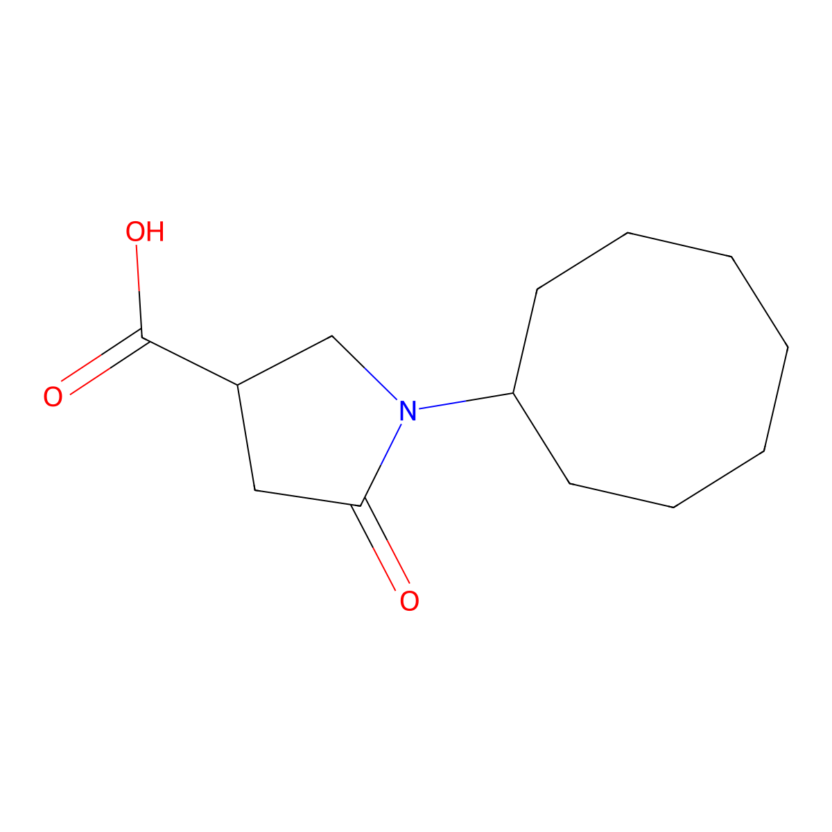 1-Cyclooctyl-5-oxopyrrolidine-3-carboxylic acid molecular structure, CAS 696647-85-5