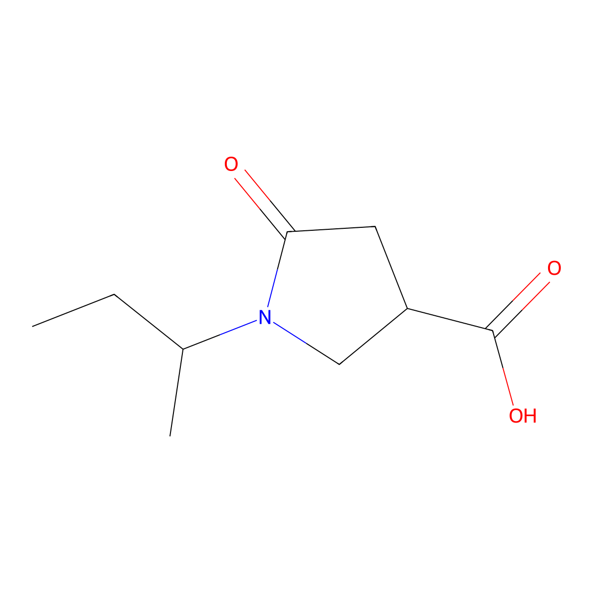 1-Sec-butyl-5-oxopyrrolidine-3-carboxylic acid molecular structure, CAS 696647-92-4