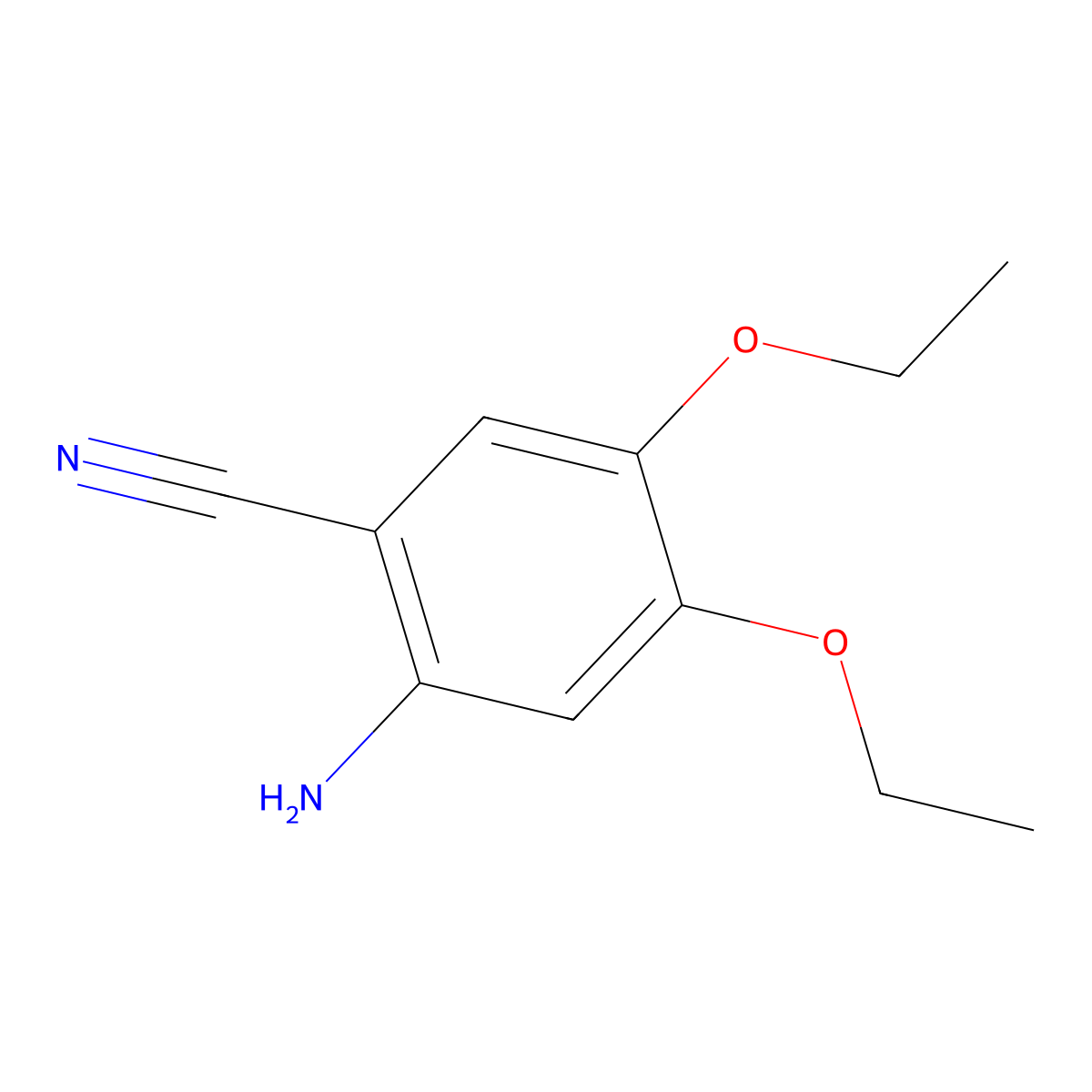 2-Amino-4,5-diethoxybenzonitrile molecular structure, CAS 696649-30-6