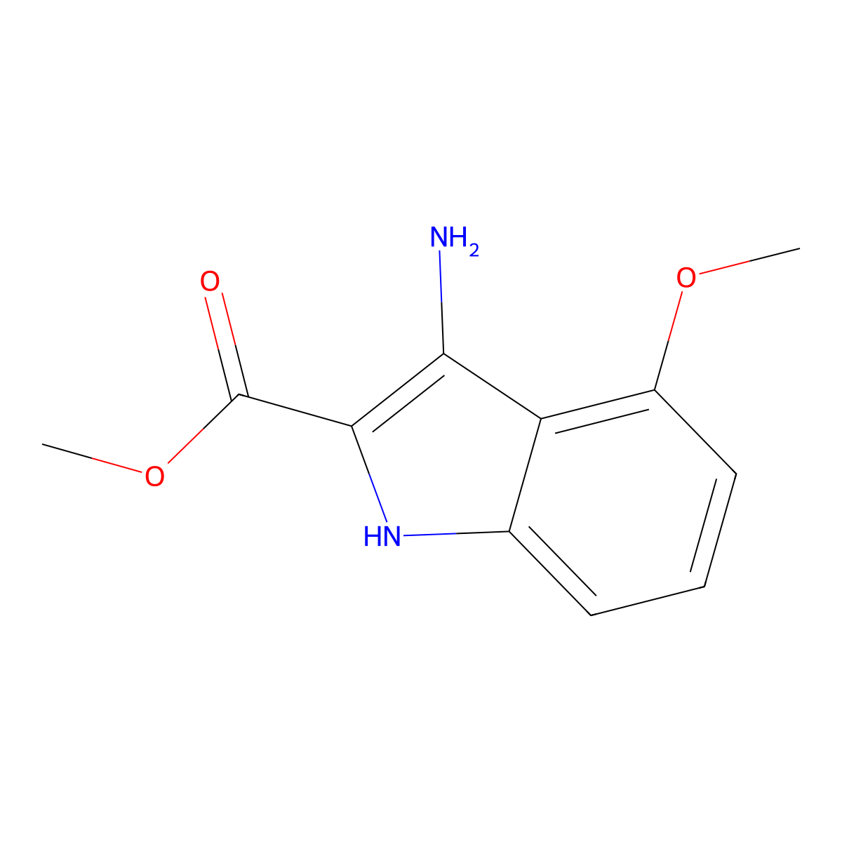methyl 3-amino-4-methoxy-1H-indole-2-carboxylate molecular structure, CAS 696649-57-7