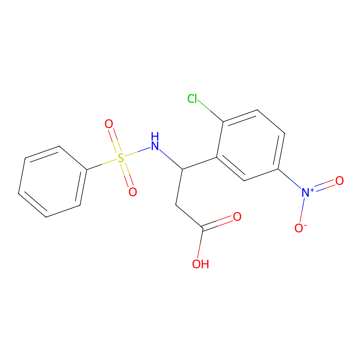 3-(2-Chloro-5-nitrophenyl)-3-[(phenylsulfonyl)amino]propanoic acid molecular structure, CAS 696649-59-9