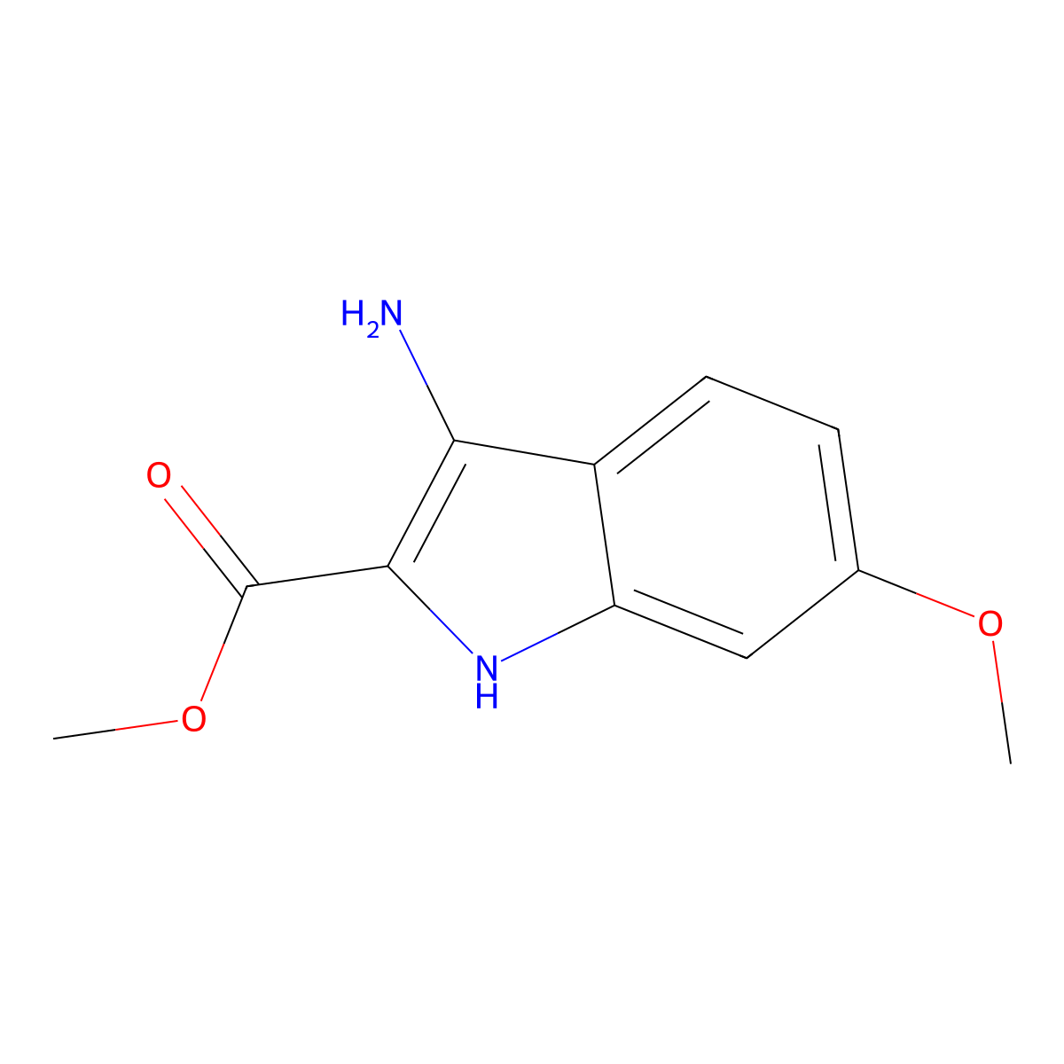 methyl 3-amino-6-methoxy-1H-indole-2-carboxylate molecular structure, CAS 696649-63-5