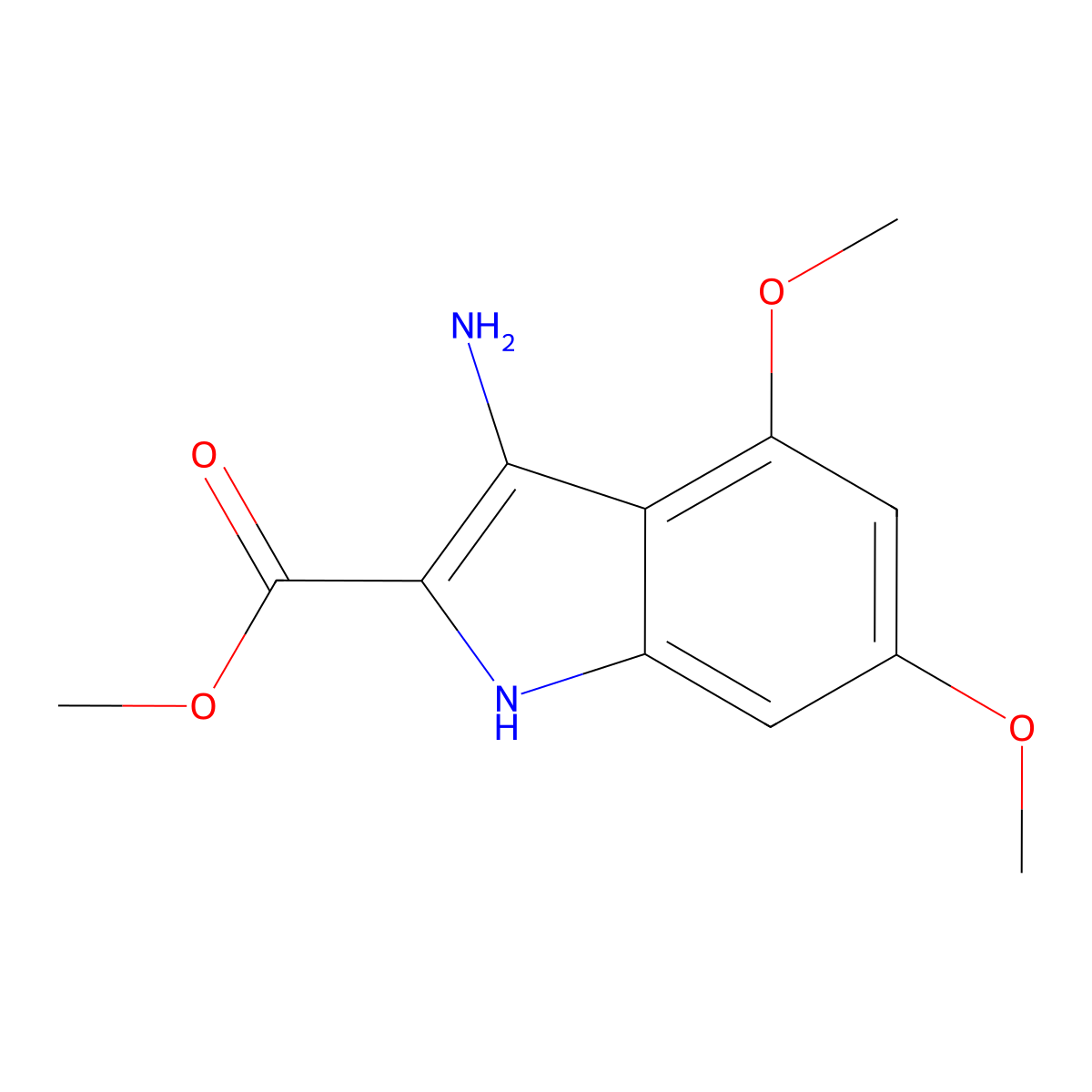 methyl 3-amino-4,6-dimethoxy-1H-indole-2-carboxylate molecular structure, CAS 696649-66-8