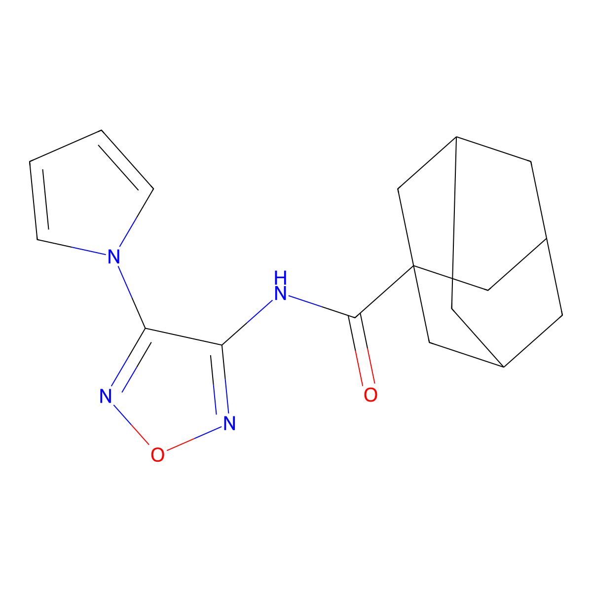 N-[4-(1H-Pyrrol-1-yl)-1,2,5-oxadiazol-3-yl]tricyclo[3.3.1.13,7]decane-1-carboxamide molecular structure, CAS 696649-71-5