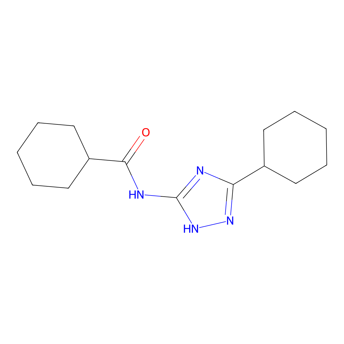 N-(3-cyclohexyl-1H-1,2,4-triazol-5-yl)cyclohexanecarboxamide molecular structure, CAS 696649-81-7