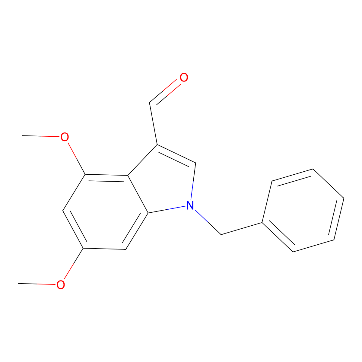 1-benzyl-4,6-dimethoxy-1H-indole-3-carbaldehyde molecular structure, CAS 696649-90-8