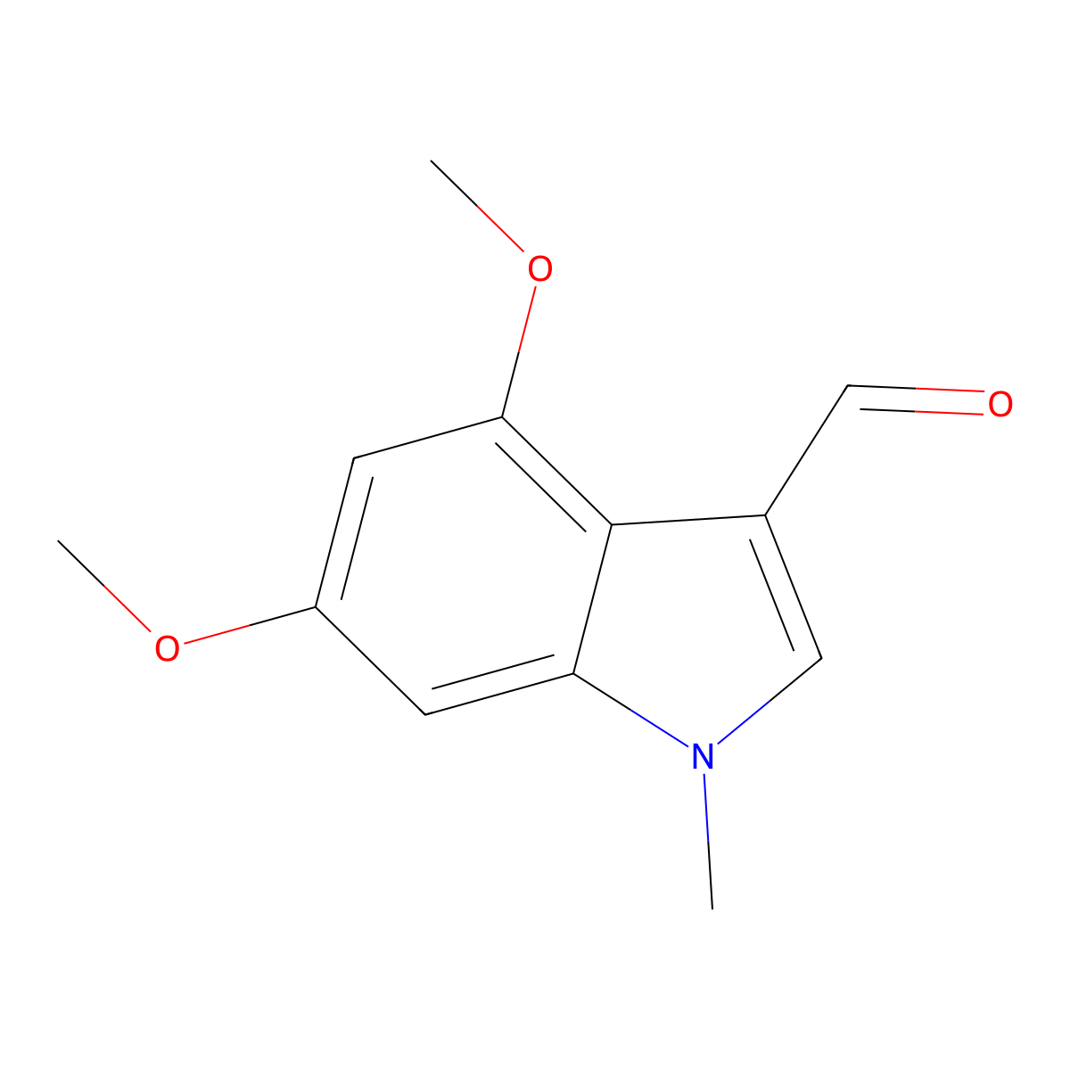 4,6-Dimethoxy-1-methyl-1H-indole-3-carbaldehyde molecular structure, CAS 696649-93-1