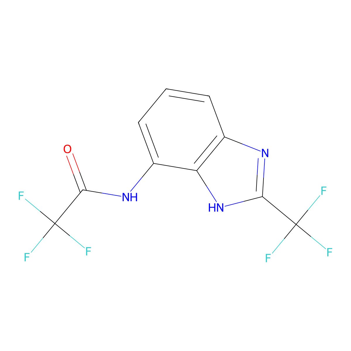 2,2,2-trifluoro-N-[2-(trifluoromethyl)-1H-benzimidazol-7-yl]acetamide molecular structure, CAS 696650-07-4