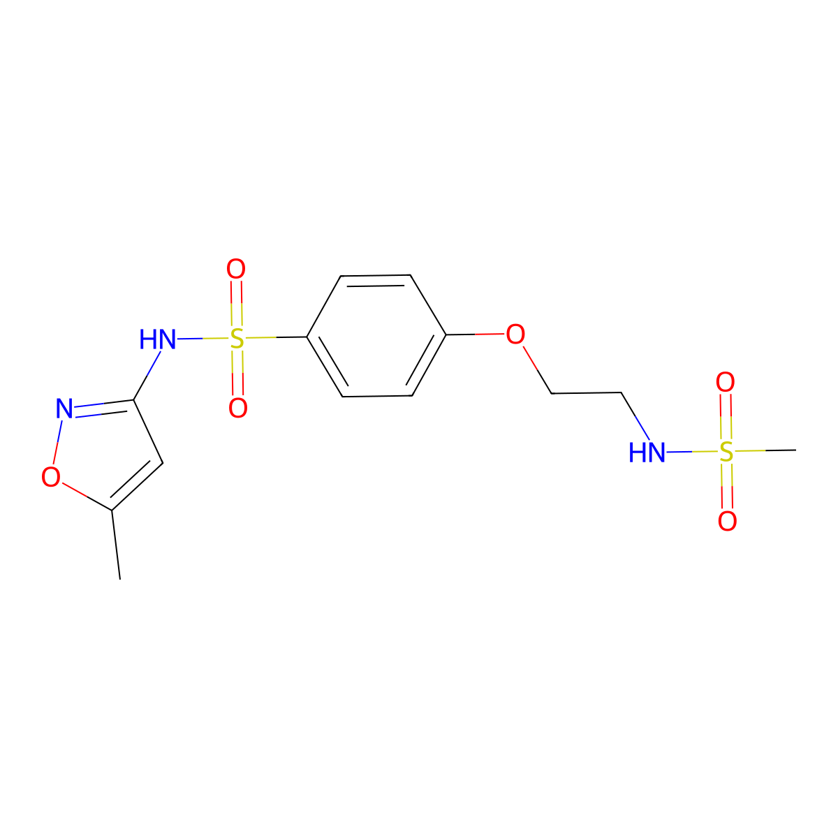 N-(5-methyl-3-isoxazolyl)-4-{2-[(methylsulfonyl)amino]ethoxy}benzenesulfonamide molecular structure, CAS 696650-11-0