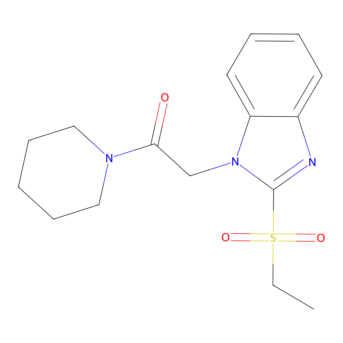 2-(ethylsulfonyl)-1-[2-oxo-2-(1-piperidinyl)ethyl]-1H-benzimidazole molecular structure, CAS 696650-38-1