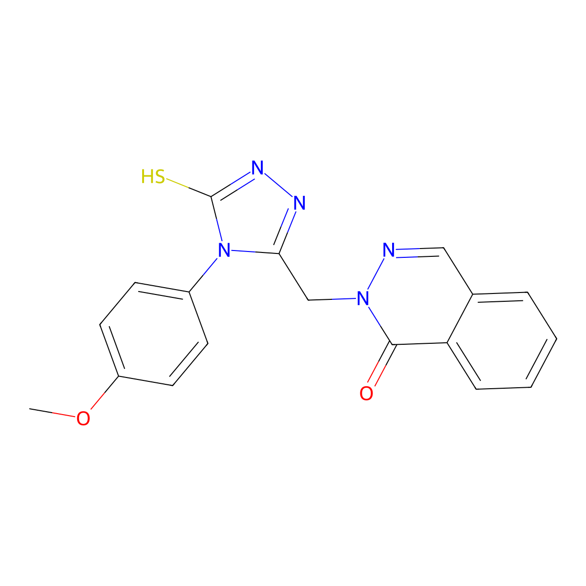 2-[[4-(4-methoxyphenyl)-5-sulfanylidene-1H-1,2,4-triazol-3-yl]methyl]phthalazin-1-one molecular structure, CAS 696650-44-9
